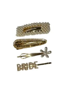 New 4 Golden Beautiful Bride‎ Hairclips Set. Fashion Accessories.